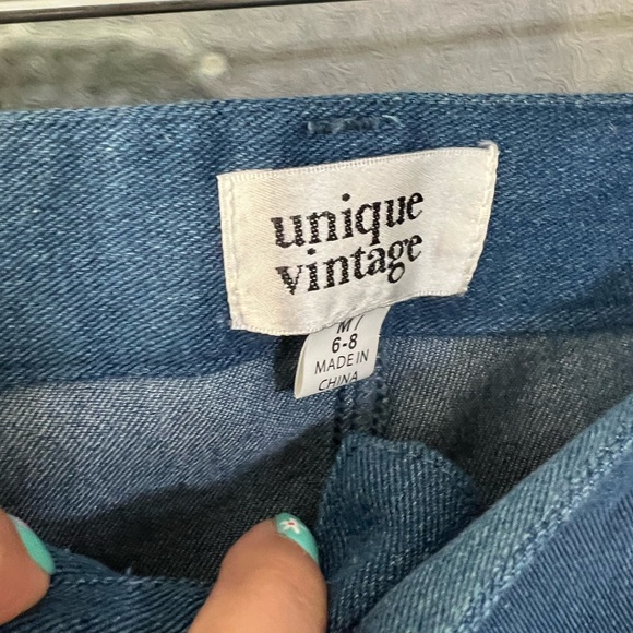 Unique Vintage | Light Indigo Denim Major’s Flare Jeans - Picture 7 of 9